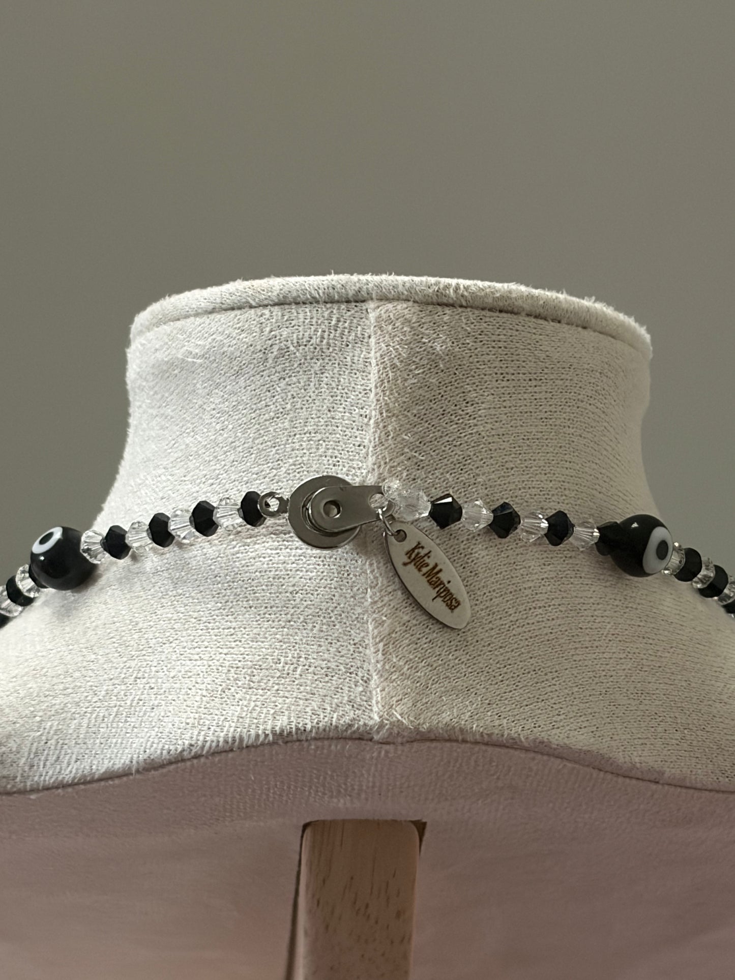 Evil Eye Long Necklace, 20 Motifs — Black